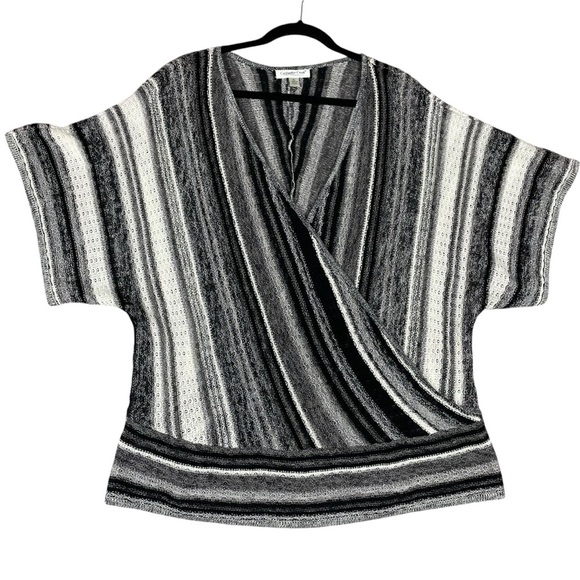 Coldwater Creek Striped Crossover V-Neck Dolman Sleeve Classic Sweater Sz XL - Picture 1 of 14
